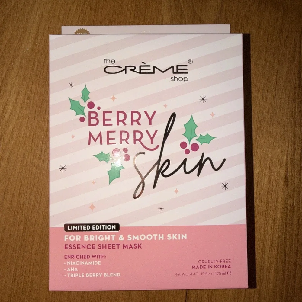 NEW The‎ Creme Shop Berry Merry Skin Limited Edition Face Masks, 1 Box, 5 Masks